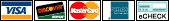 Visa, MC, Discover, American Express